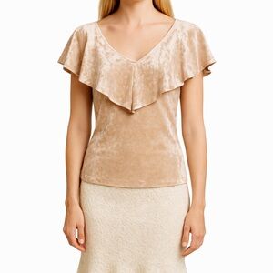 White House Black Market Pink Velvet Burnout Top